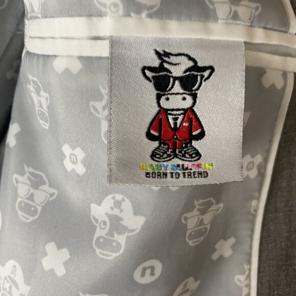 Black N Bianco Blazer Boys Size 16 Grey Suit Jacket Formal Wear - Picture 8 of 14